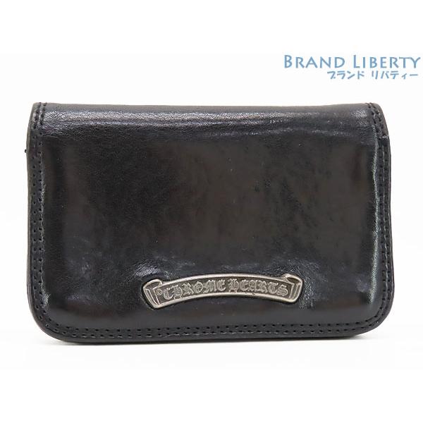 クロムハーツ Chrome Hearts CHスクロールラベル レザー カードケース 