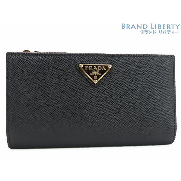 PRADA（プラダ） 美品 サフィアーノ トライアングル 二つ折り長財布