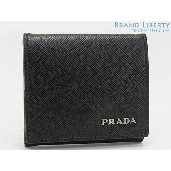 美品 プラダ サフィアーノレザー ケース パース 小銭入れ 財布 ブラック 2MM935 PRADA（プラダ） 美品 サフィアーノレザー コインケース コインパース