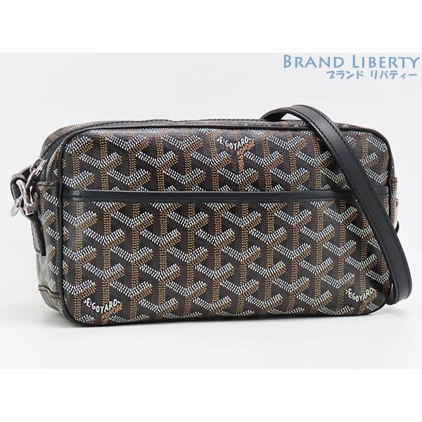 GOYARD ゴヤール  カップヴェールPM ショルダーバッグ - PVC レザー  ブラック ブラウン シルバー金具 クロスボディ ポシェット ポーチ 【本物保証】 GOYARD（ゴヤール） 美品 カップヴェール PM バッグ 斜め掛け