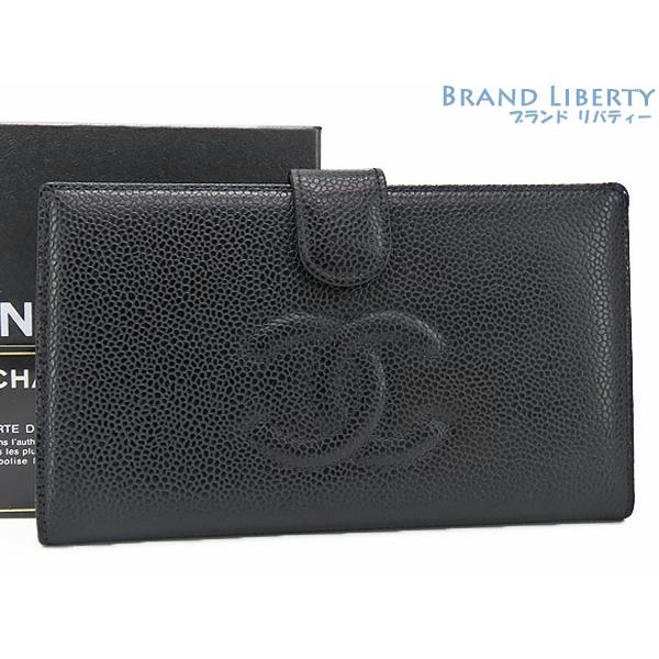 キャビアスキン 外超美品 シャネル CHANEL ヴィンテージ ココマーク 二
