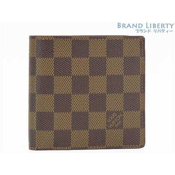 ルイヴィトン ポルトフォイユ マルコ ダミエ ブラウン 二つ折り コンパクト LOUIS VUITTON（ルイ・ヴィトン） 新品同様 ダミエ ポルトフォイユ