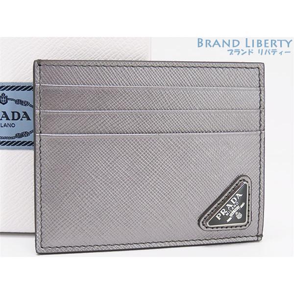 未使用　プラダ　現行　サフィアーノレザー　トライアングル　名刺入れ　カードケース PRADA（プラダ） 未使用 サフィアーノ トライアングル カードホルダー