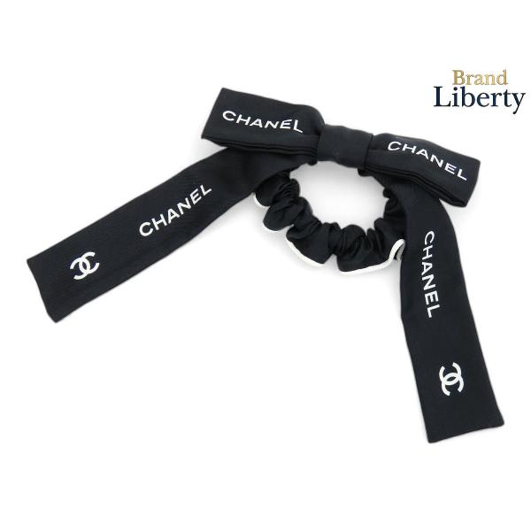 CHANEL（シャネル） 超美品 リボン ココマーク ロゴ シルク シュシュ