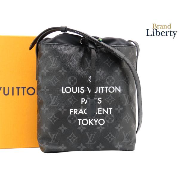 限定新古品 ルイヴィトン モノグラム エクリプス ナノバッグ 藤原ヒロシ フラグメントデザイン ドローストリングバッグ 斜め掛け ショルダーバッグ