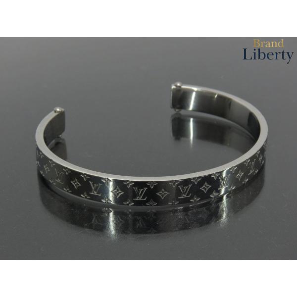 美品 ルイヴィトン LOUIS VUITTON マンシェット モノグラム ボールド バングル ブレスレット シルバー M00683 LOUIS VUITTON（ルイ・ヴィトン） 美品 マンシェット モノグラム