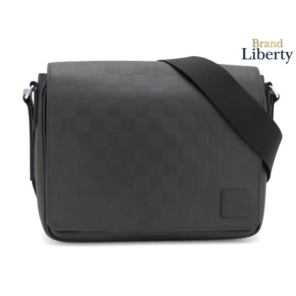 ルイヴィトン LOUIS VUITTON ディストリクト PM NV3　 N42711  ダミエアンフィニ 斜め掛け カバン フラップ メッセンジャーバッグ ショルダーバッグ ダミエアンフィニレザー ノワール ブラック LOUIS VUITTON（ルイ・ヴィトン） 美品 ダミエ アンフィニ ディストリ