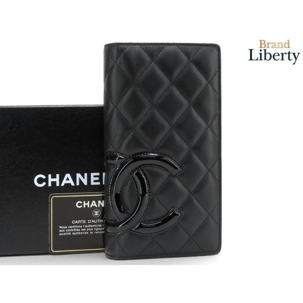 CHANEL シャネル カンボンライン 二つ折り 財布 ココマーク マトラッセ CHANEL（シャネル） 新品同様 カンボンライン ココマーク 二つ折り長