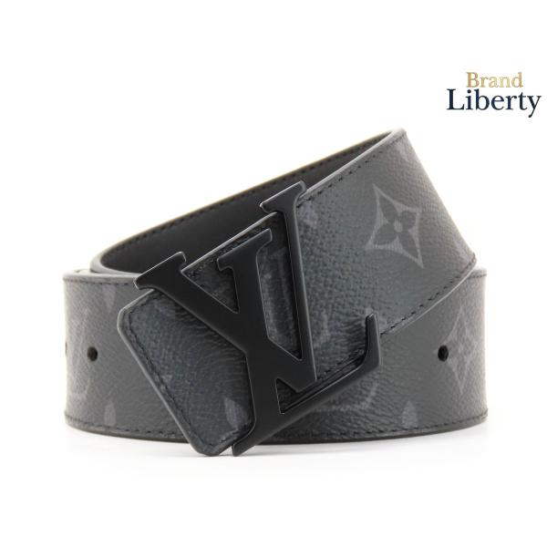 ほぼ新品 ルイヴィトン LOUIS VUITTON モノグラム エクリプス サンチュール LV イニシャル 40MM ベルト 95/38 ノワール ブラック マットブラック バックル モノグラムエクリプスキャンバス カーフレザー M0449 LOUIS VUITTON（ルイ・ヴィトン） ほぼ新品 モノグラム エクリプス