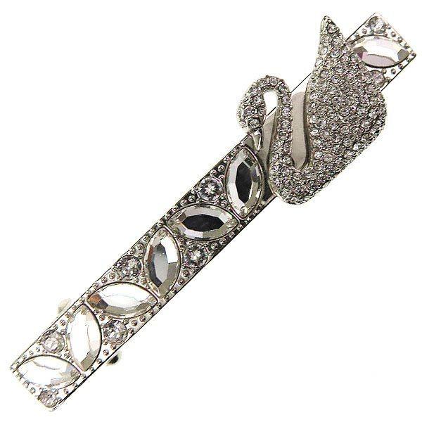 Swarovski スワロフスキー ヘアーアクセサリー バレッタ ヘアークリップ クリスタル 未使用 アイコニック スワン シルバー W ブランドリンク 本館 通販 Yahoo ショッピング