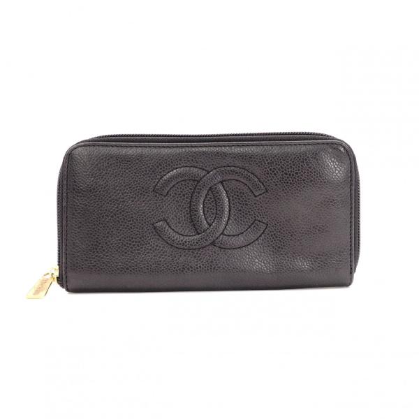 CHANEL（シャネル） キャビアスキン ココマーク 長財布 レザー