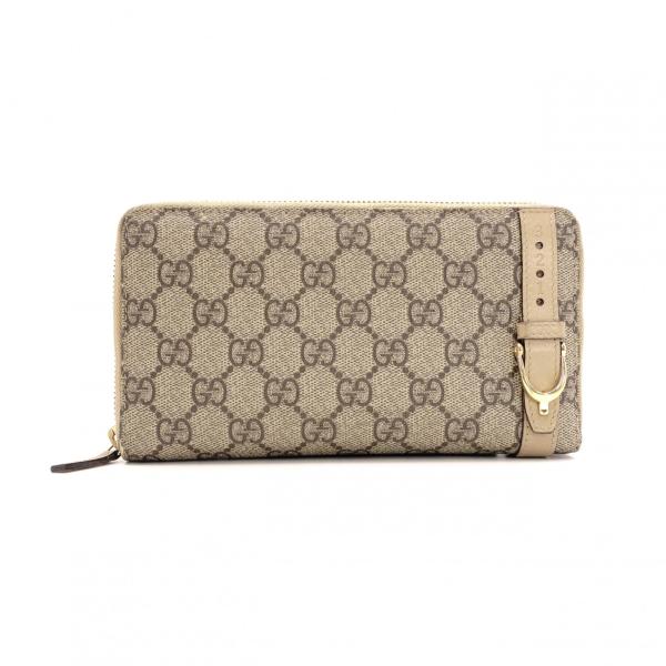 Gucci ベージュレザー財布 GUCCI（グッチ） GGスプリーム 長財布 PVC レザー ベージュ系 財布