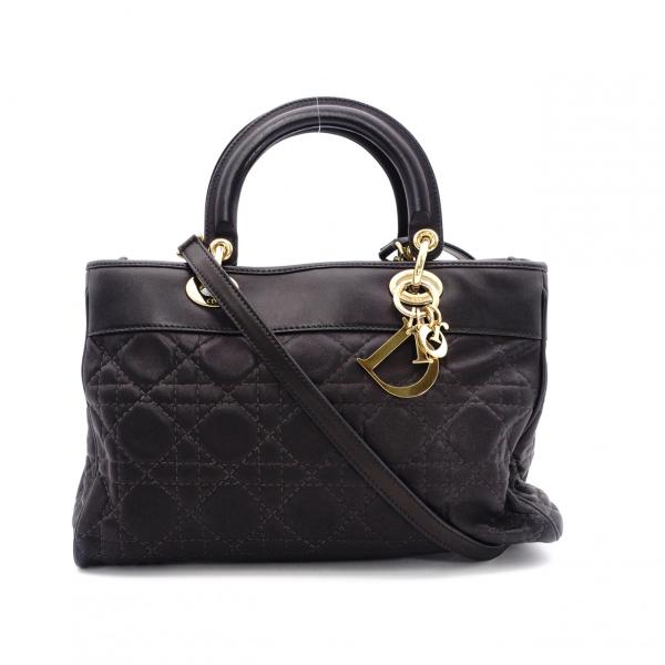 Dior レディディオール ハンドバッグ ブラック カナージュ ゴールド金具 Christian Dior（クリスチャン・ディオール） カナージュ レディ