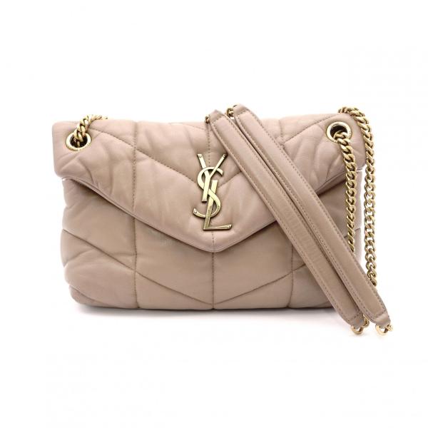 SAINT LAURENT サンローラン ルルパファー レザー チェーン ショルダー