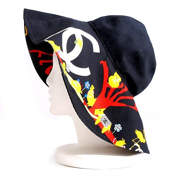 CHANEL つば広帽子