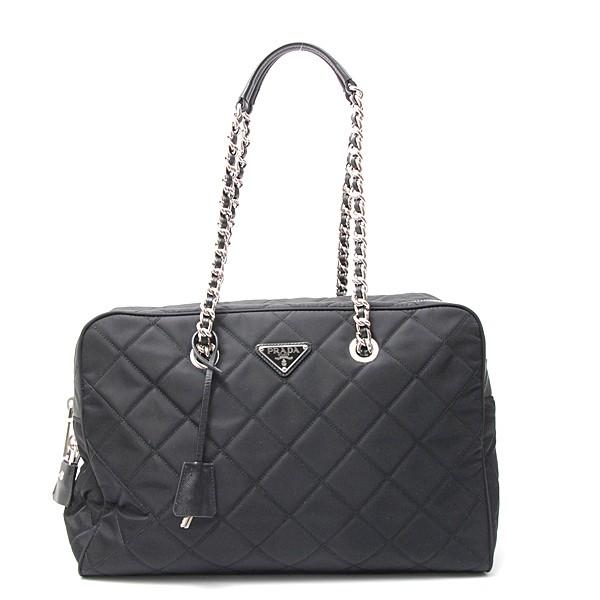 PRADA プラダ 角型チェーンショルダーバッグ ナイロン ブラック 1BB774 