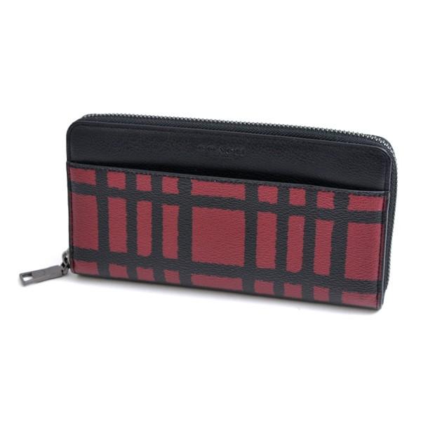 コーチ COACH F21368 カーフ ラウンドファスナー 長財布 チェック柄 未 