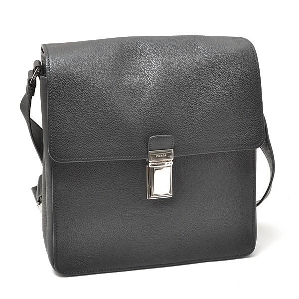 プラダ Prada ショルダーバッグ レザー ブラック メンズ V1036t 中古 Brandmax 通販 Yahoo ショッピング