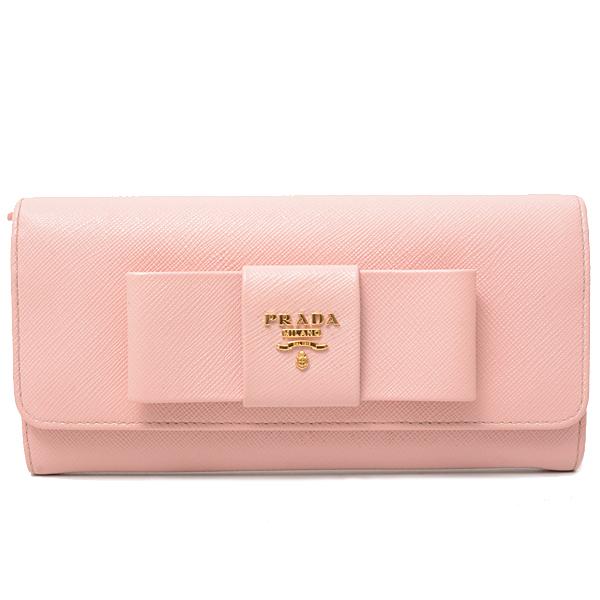 プラダ Prada サフィアーノレザー 二つ折り長財布 ピンク リボン パスケース付き レディース 1mh132 中古 Brandmax 通販 Yahoo ショッピング