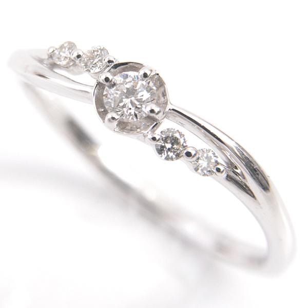 ミルフローラ 指輪 レディース ダイヤモンド リング ホワイトゴールド 実寸サイズ11号 Milluflora K18WG D:0.13ct 中古 ミルフローラ 指輪 レディース ダイヤモンド リング ホワイトゴールド 実寸サイズ11号 Milluflora K18WG D:0.13ct 中古