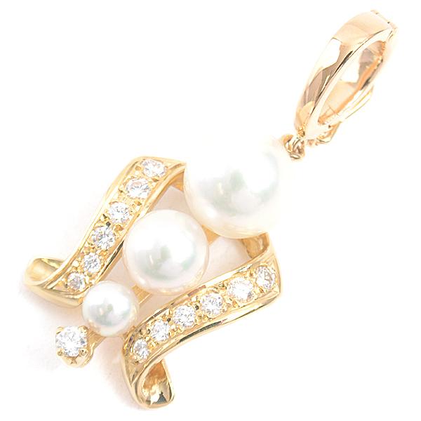 MIKIMOTO ミキモト ペンダントトップ K18 18金 本真珠 ダイヤ MIKIMOTO 真珠ペンダントトップ ゴールド K18 ダイヤモンド ミキモト