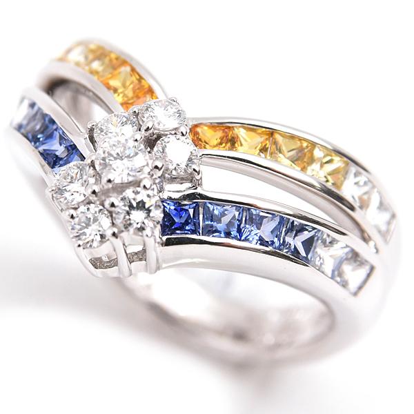 ジュネ 指輪 レディース サファイア×ダイヤ リング S1.63ct D0.32ct 12
