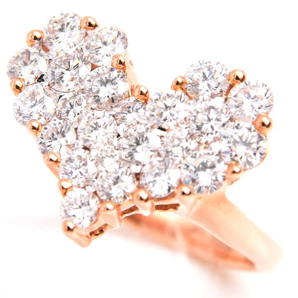K18PGハートダイヤモンドリング K18PG ハート ダイヤモンド リング 0.20CT : KOMEHYO ONLINESTORE