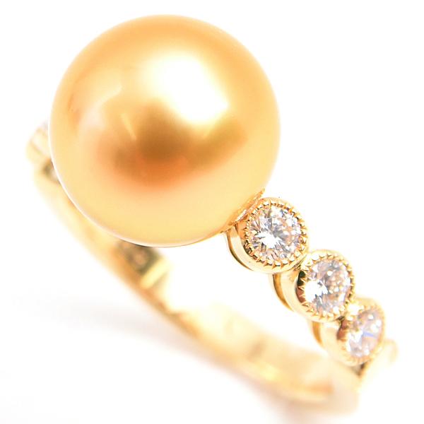MIKIMOTO（ミキモト） 指輪 レディース ゴールデンパール×ダイヤ