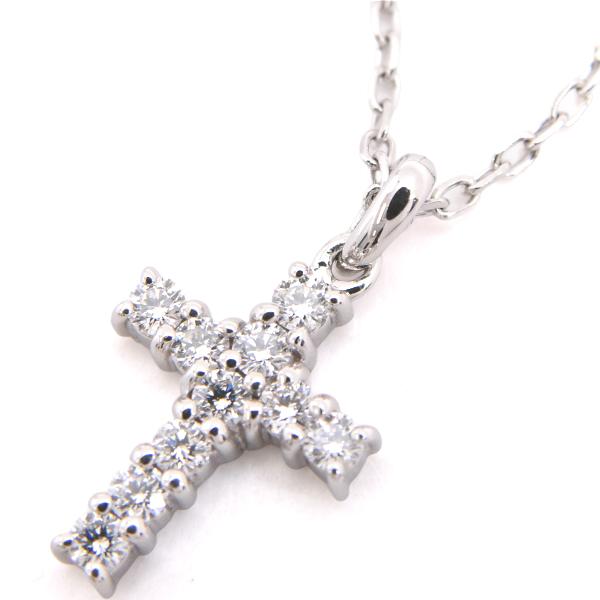 MIKIMOTO（ミキモト） ネックレス レディース クロスモチーフ ダイヤ