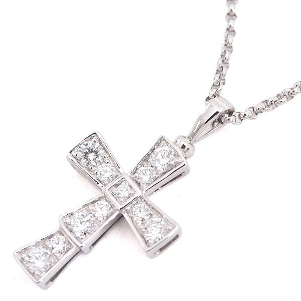 セルペンティ ブルガリ ネックレス レディース クロス ダイヤ ホワイト