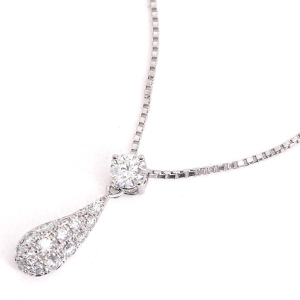 星の砂 レディース ネックレス ドロップモチーフ ダイヤ 0.41ct 