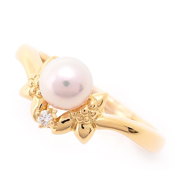 MIKIMOTO（ミキモト） 指輪 レディース パール ダイヤ デザイン リング 