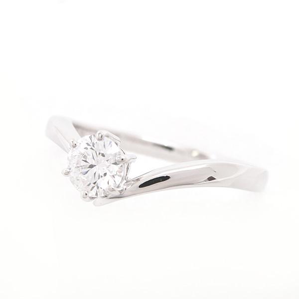 MIKIMOTO（ミキモト） 指輪 レディース 1Pダイヤ 立爪 リング V字 V