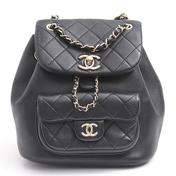 極美品 CHANEL シャネル マトラッセラムスキン リュック レディース 黒 CHANEL（シャネル） マトラッセ リュック・デイパック ラムスキン