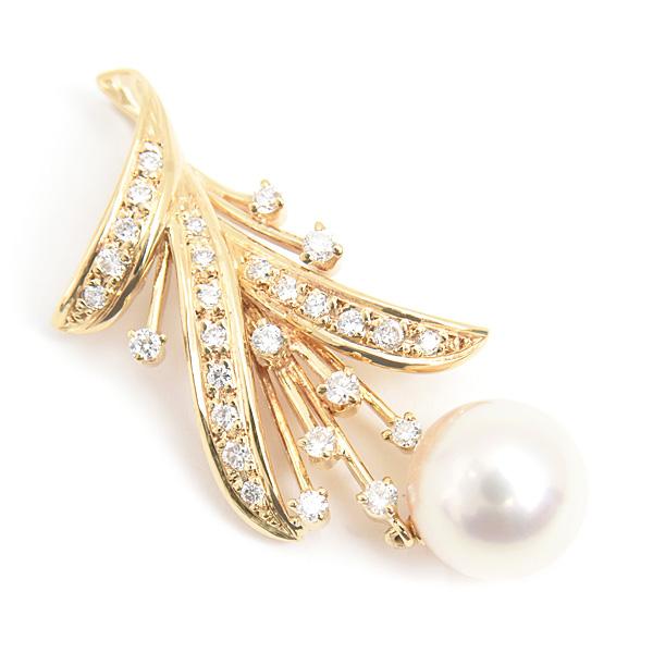 中古 K18 パール ダイヤモンド ペンダントトップ MIKIMOTO（ミキモト） ペンダント レディース パール ダイヤ フラワー