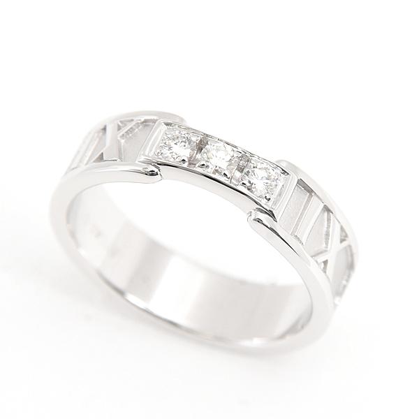 美品　ティファニー　アトラス　３P　ダイヤリング　Ｋ１８ＷＧ　約8.5号 楽天市場】ティファニー 指輪 レディース アトラス 3Pダイヤ リング