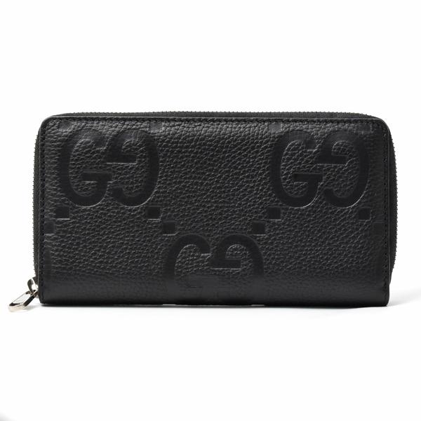 GUCCI ジャンボGGブラックレザー 長財布 GUCCI（グッチ） 財布 メンズ ジャンボGG ジップ アラウンド