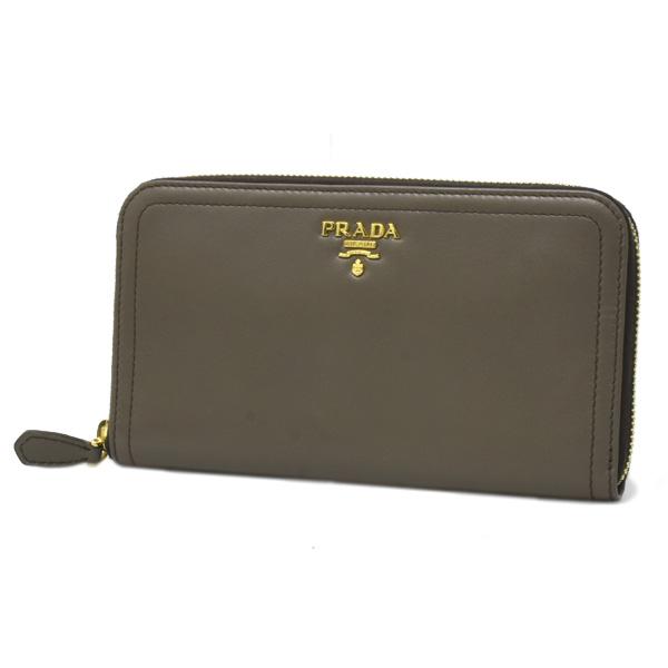 PRADA（プラダ） 財布 レディース 長財布 ラウンドファスナー カーフ