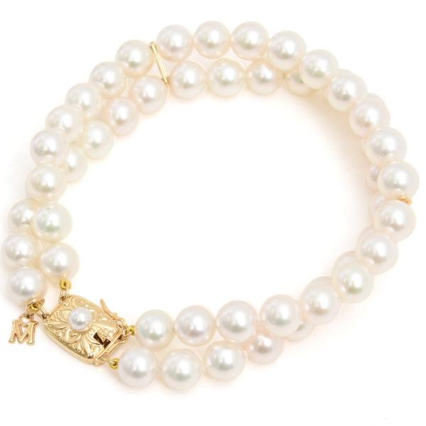 MIKIMOTO（ミキモト） ブレス レディース 2連 パール ブレスレット 7.5 