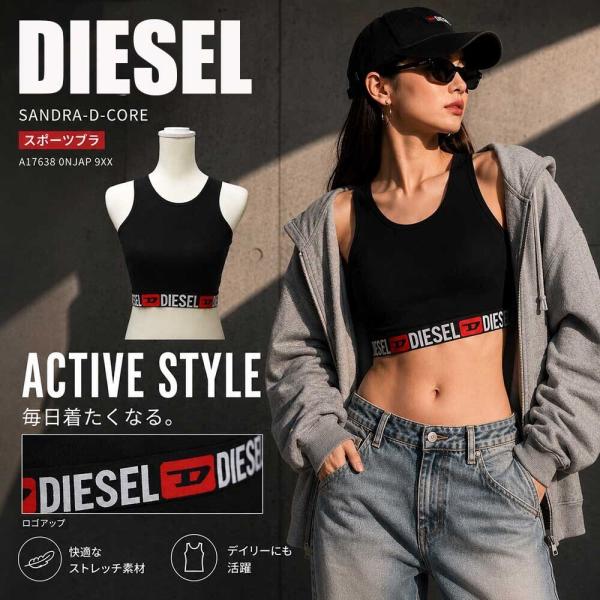 DIESEL（ディーゼル） A17638 0NJAP 9XX SANDRA-D-CORE スポーツブラ