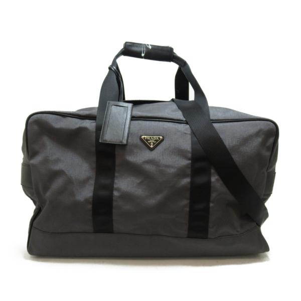 PRADA プラダ ボストンバッグ グレー系 ナイロン 中古 ユニ PRADA プラダ ボストンバッグ グレー系 ナイロン 中古 ユニ