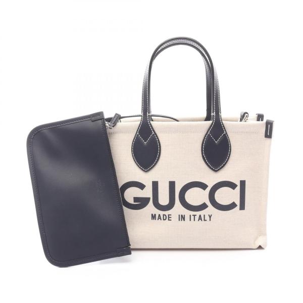 GUCCI（グッチ） プリント ミニ ブランドオフ キャンバス トートバッグ