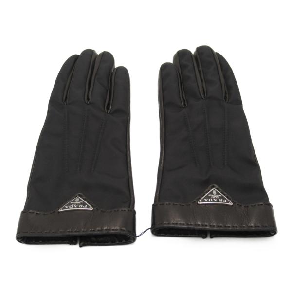 PRADA プラダ 手袋 手袋 グローブ ブラック系 ナイロン ユニセックス 