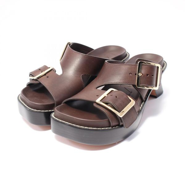 LOEWE（ロエベ） 爆買 イーズ ヒール スライド ブランドオフ レザー