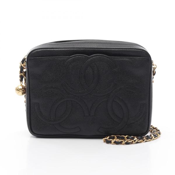 シャネル CHANEL トリプルココマーク ショルダーバッグ バッグ カーフ（牛革） レディース ブラック系 【中古】 Amazon | [CHANEL] (シャネル) 肩掛け ヴィンテージ CCトリプルココ