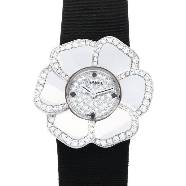 シャネル CHANEL カメリア 腕時計 時計 K18WG（ホワイトゴールド） レザー ダイヤモンド レディース シルバー系 H1190 【中古】 CHANEL（シャネル） カメリア ブランドオフ CHANEL K18WG（ホワイト