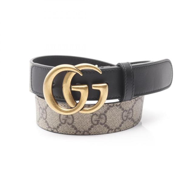 GUCCI（グッチ） ダブルG GGスプリーム ブランドオフ レザー ベルト