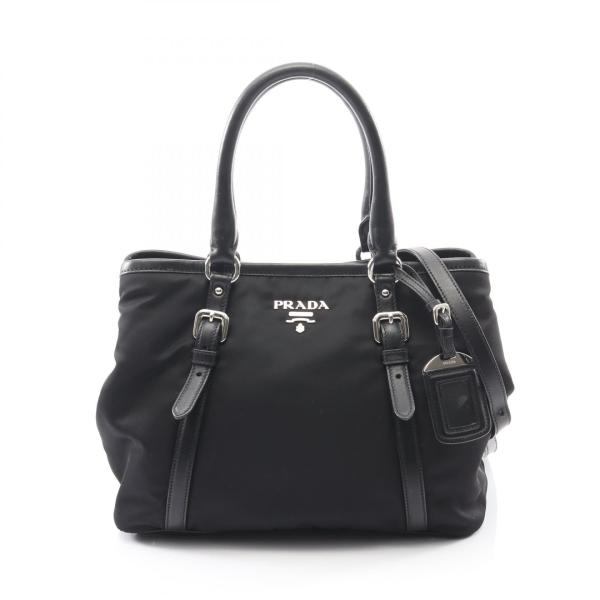 プラダ PRADA TESSUTOTESS + SOFT CA トートバッグ バッグ ナイロン レザー レディース ブラック系 BN1841 【中古】 PRADA（プラダ） TESSUTOTESS + SOFT CA ブランドオフ ナイロン トート