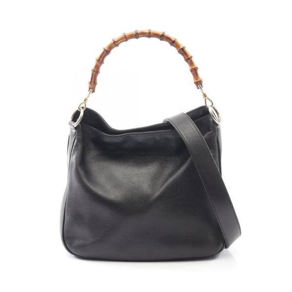 GUCCI（グッチ） バンブー ブランドオフ レザー ハンドバッグ レザー