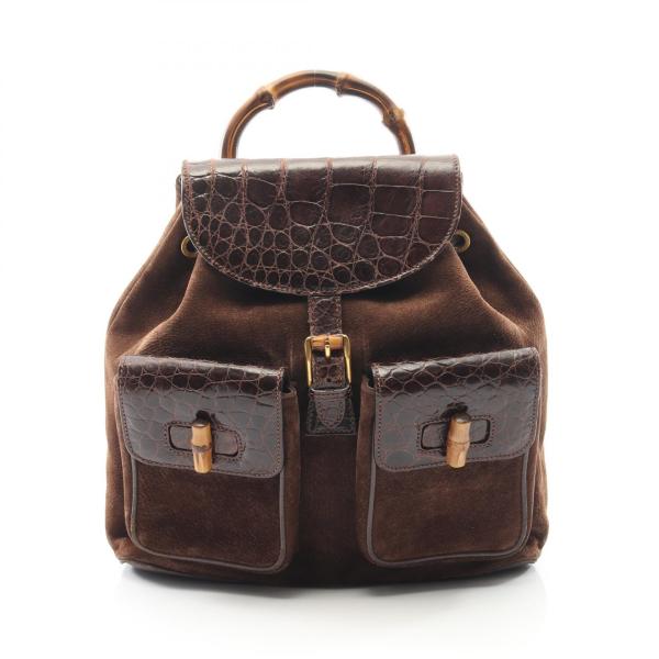 GUCCI（グッチ） バンブー ブランドオフ スウェード リュックサック